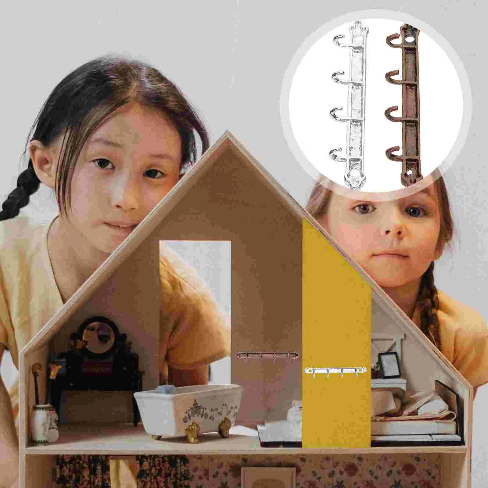 2 Pcs Mini Kitchen Hook Miniature House Accessories Toy Room for Alloy Tiny