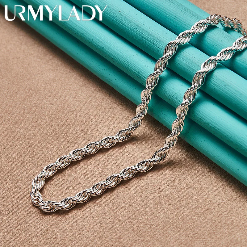 

Цепочка-змейка URMYLADY из серебра 925 пробы для мужчин и женщин, ожерелье из серебра 22/24 пробы, модные ювелирные украшения для вечевечерние