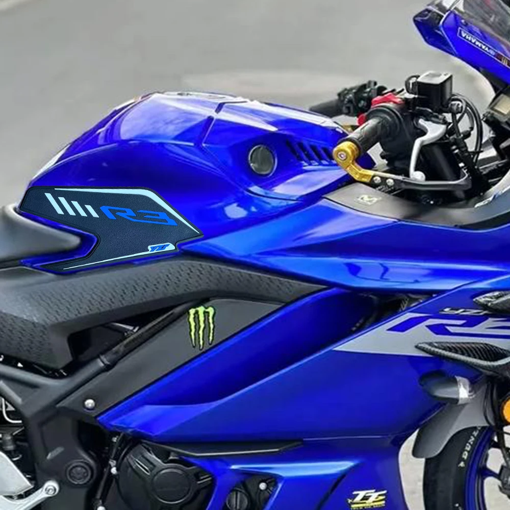 Accessories Non-slip Rubber Fuel Tank Anti-slip protective Stickers Moto Decals YamahaYZFR3 yzf r3 2019 - 2024 For Yamaha YZF-R3