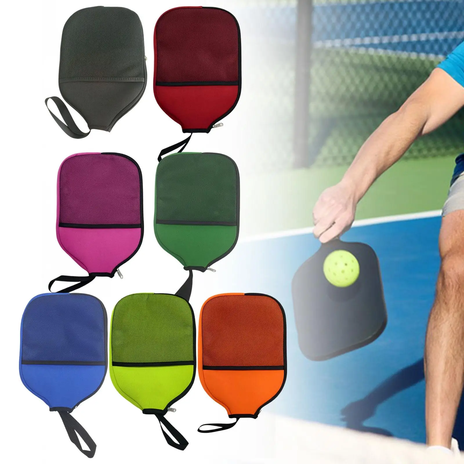 

Portable Pickleball Paddle Case Neoprene Material Wear Resistant Zippered Bag for Men Women Casual and Professional Players