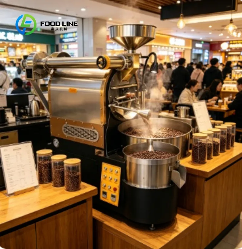Commercial Coffee Bean Roaster, Adjustable Heat Settings and Timer, Drum Coffee Roasting Equipment for Home Coffee Bean Roasting