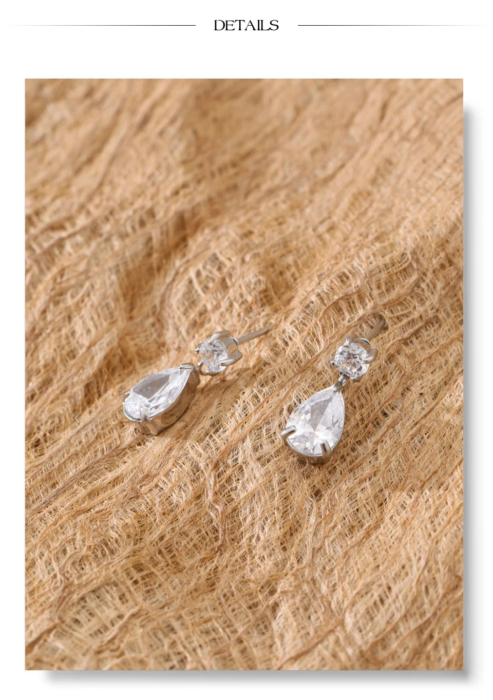 Yhpup Bling glänzende AAA-Kubikzirkonia-Wassertropfen-Ohrringe, täglich, klassisch, hochwertiger Edelstahl, modischer Premium-Schmuck, Geschenk – Detail 12