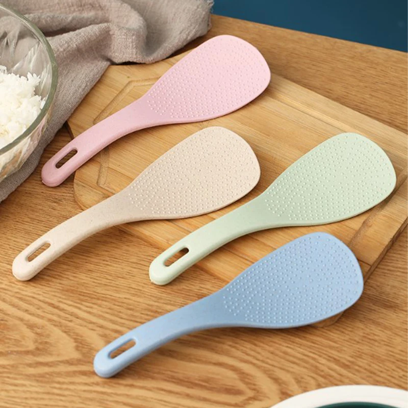 1pcs Rice Spoon Paddle Plastic Non Stick White Rice Cooking Scoop Spatularice Spoon Paddle Rice Cooking Scoop Kitchen Gadget