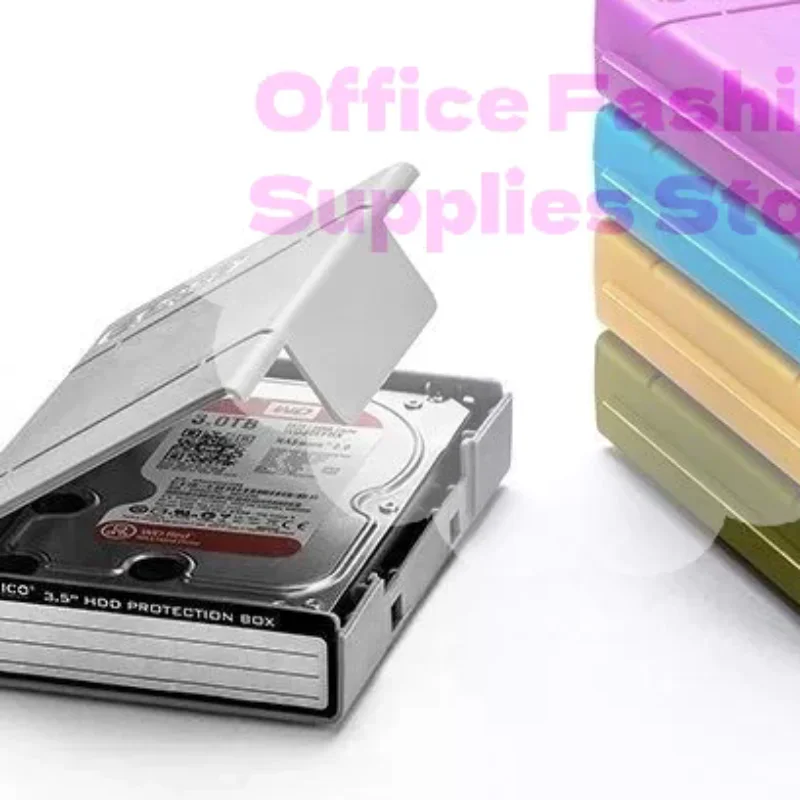1PC PHP-35 Colorful 3.5-inch Hard Drive Storage Box Cover Anti Shock PP Box Sata Desktop Hard Drive Protection Box