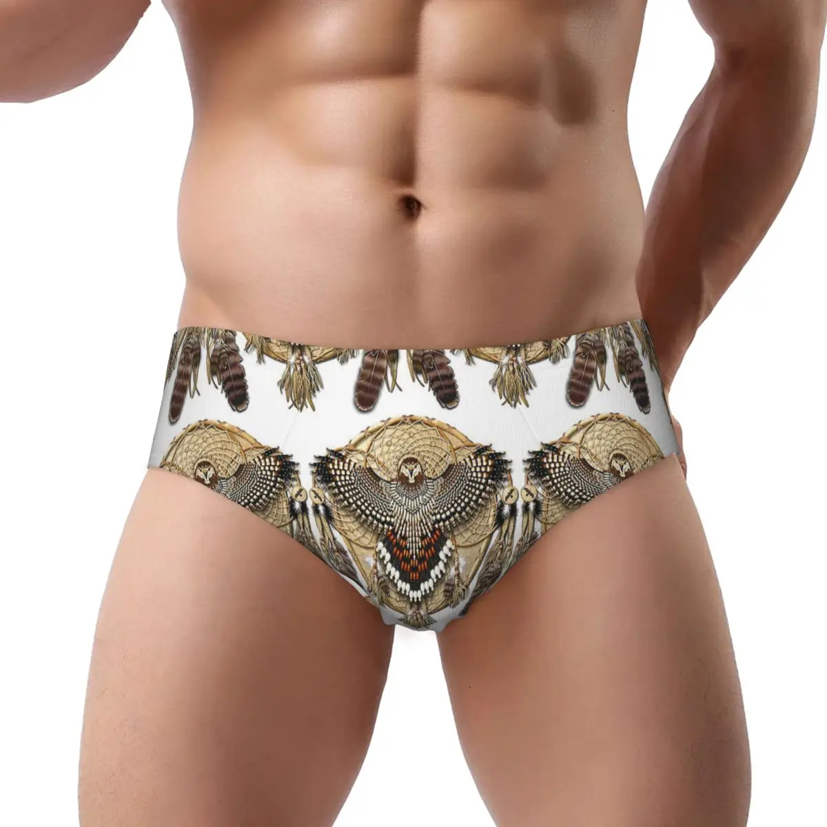 

Red-Tail Hawk Dreamcatcher Mandala Men Triangle Panties Breathable Boxer Underpants Short Underwear for Homme Man Boyfriend