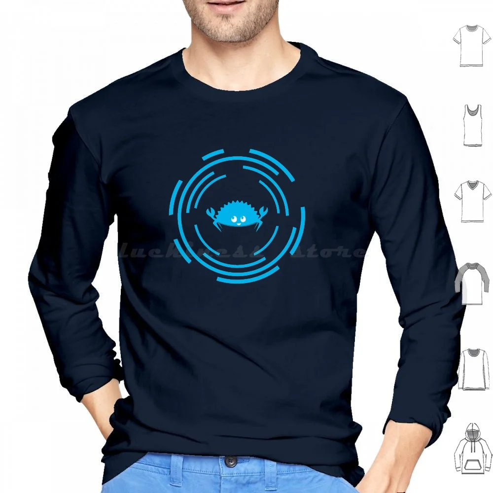 Rust Ferris Futuristic Hoodie cotton Long Sleeve Rust Rust Lang Programming Software Coding Web Logo Ferris Crab Tech