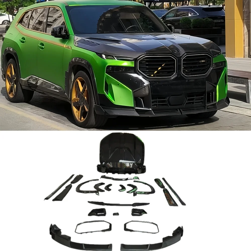 Upgraded LD Style Body Kit with Dry Carbon Fiber Front Lip, Rear Diffuser, Side Skirts, Hood, Etc. for BMW XM