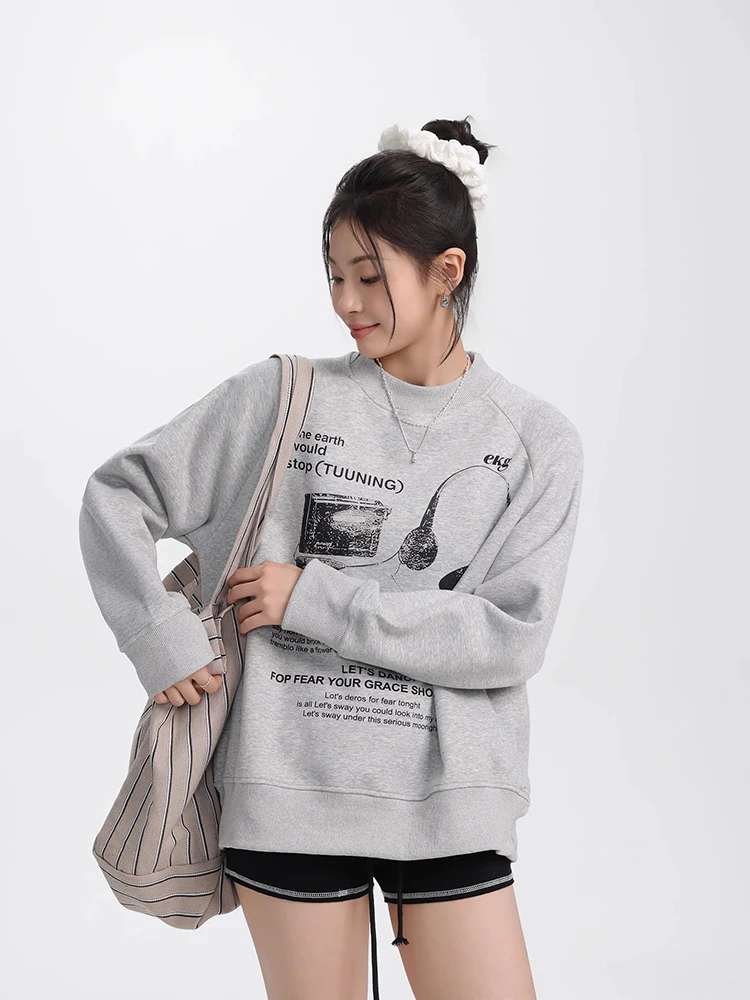 Women Sweatshirts Casual Long Sleeve Hoodies Letter Print Loose Oversized Hoodie Pullovers Harajuku Sweatshirt Female Tops