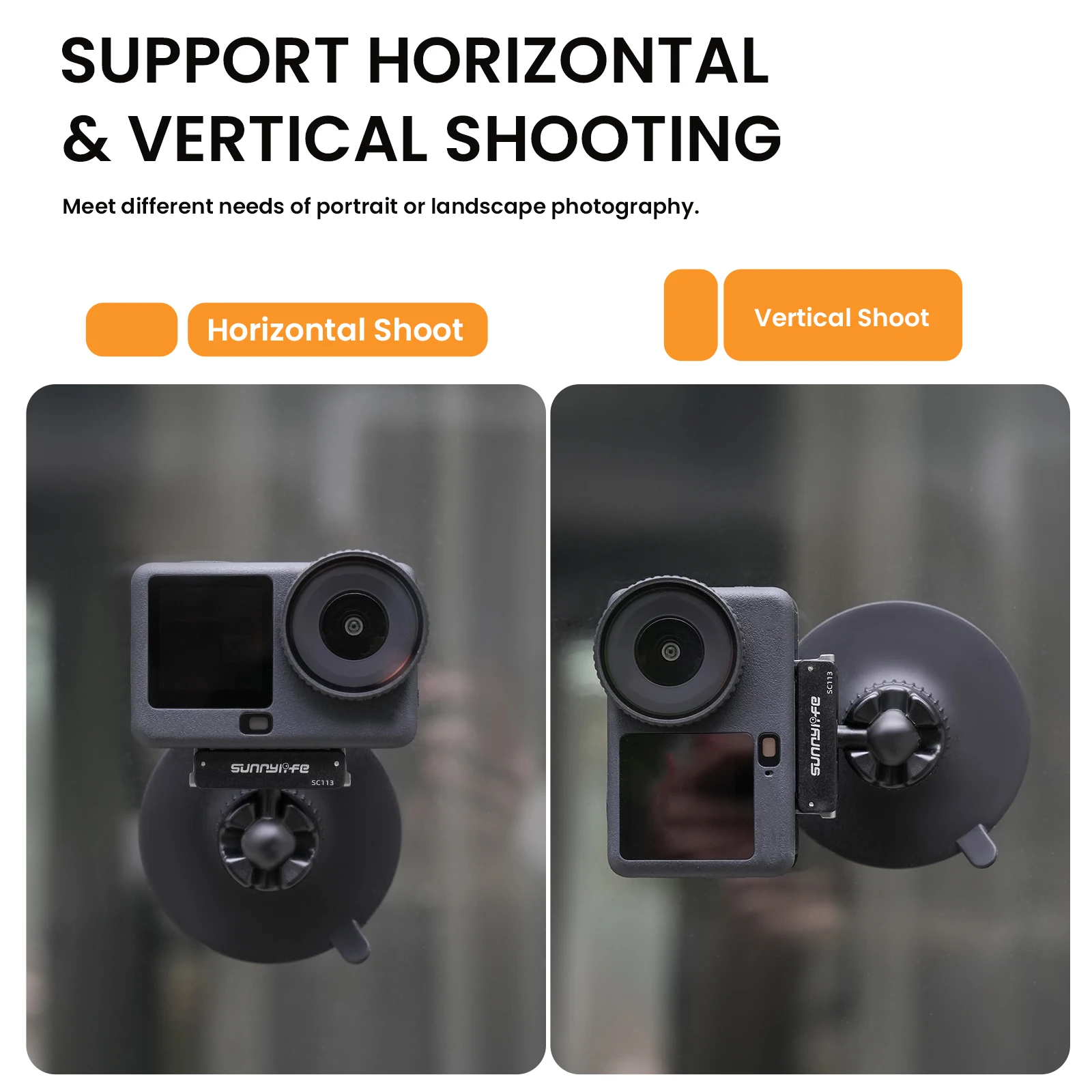 Dual Direction Magnetic Quick Release Bracket with 68mm Suction Cup Adapter Mount Ball Head Holder for DJI Osmo Nano Action 6 - view 6