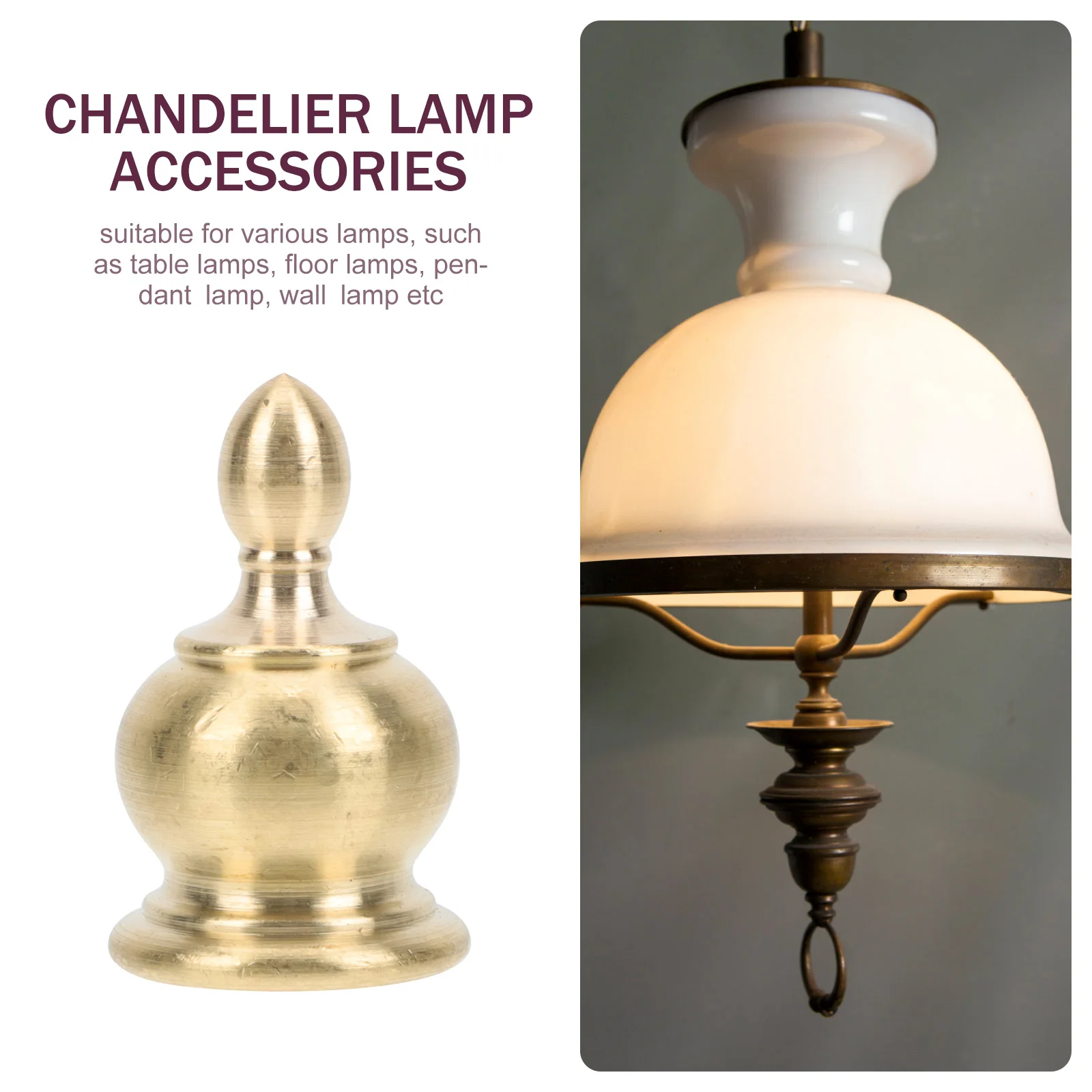

Nut Crown Fixing Screw Cover Lampshade Finial Decor Cap Light Fixture Parts Durable Copper Topper for Table Floor for Lamps