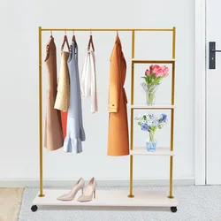 Clothing Rack With Shelves Wedding Dress Bridal Garment Rack Iron Stand Gold