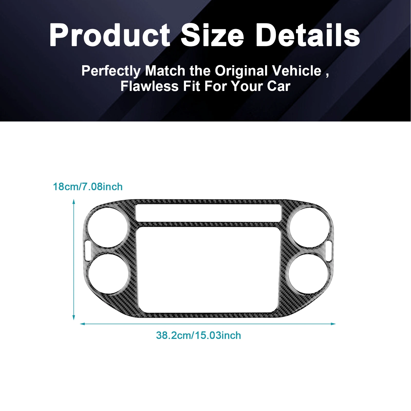 For Volkswagen VW Tiguan 2007 2008 2009 2010 2011 2012 2013 2014 2015 2016 Soft Carbon Fiber CD Control Panel Trim Sticker Wear