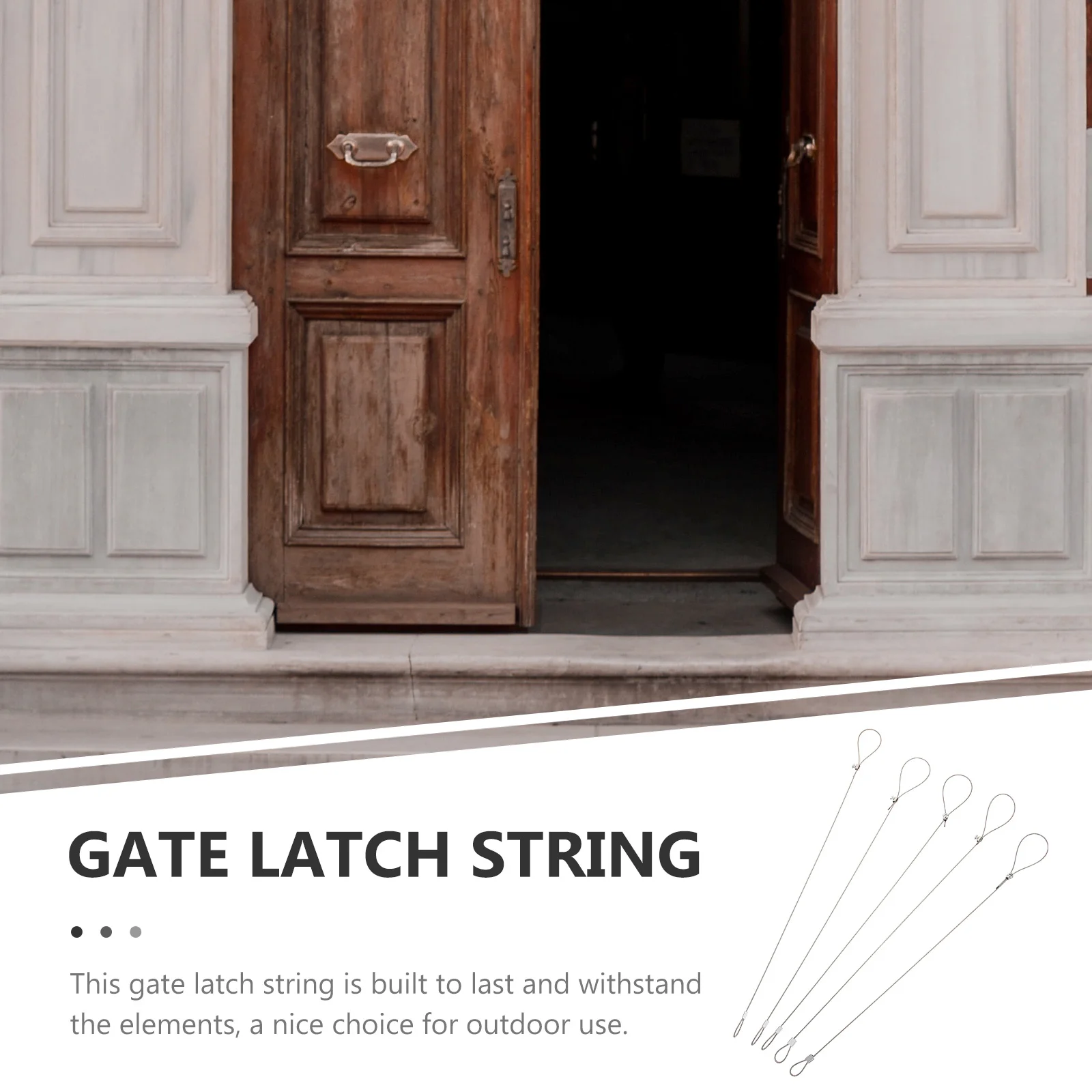 

5Pcs Gate Latch Cable Pull Stainless Steel Durable Fence Lock Pulls Outdoor Gate Opener Hardware Steel Cable Pull