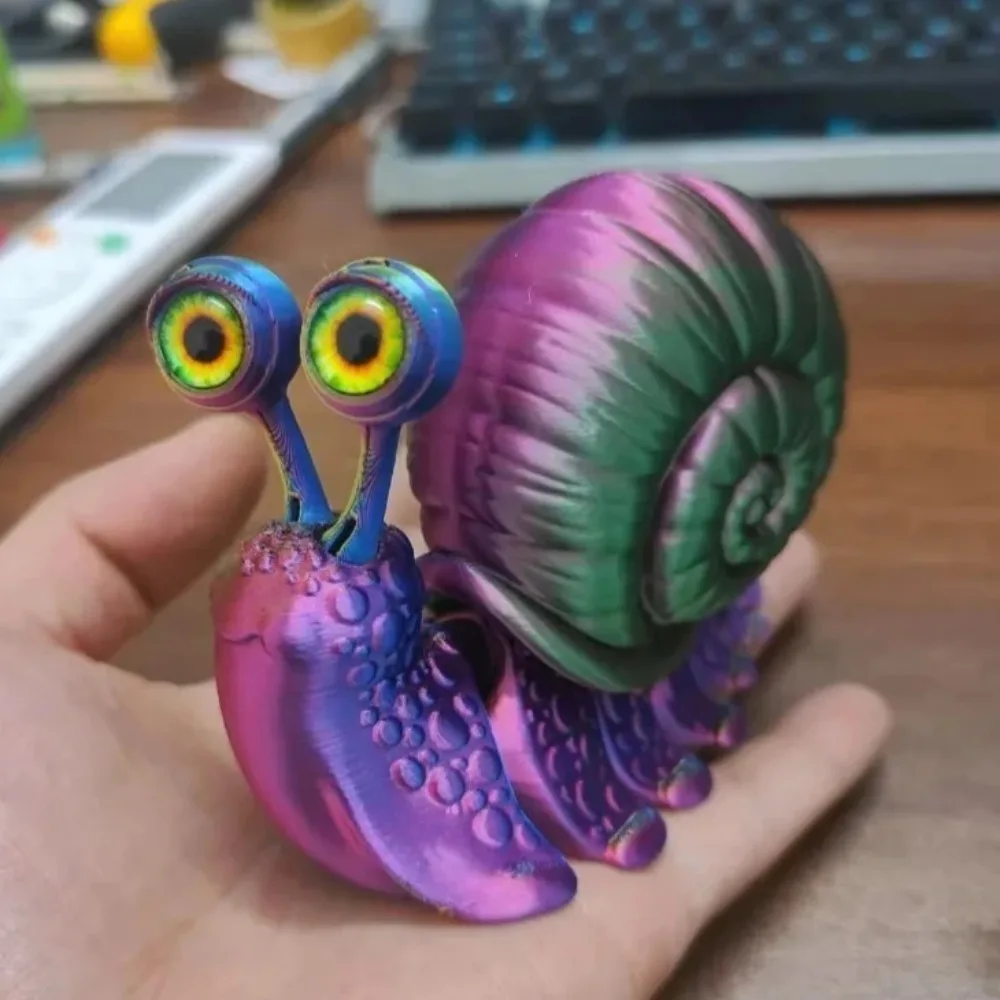 6cm/10cm Colorful Snail Figure Animal Model Desktop Decoration Articulated Figure Ornament Funny Doll Toy Gift
