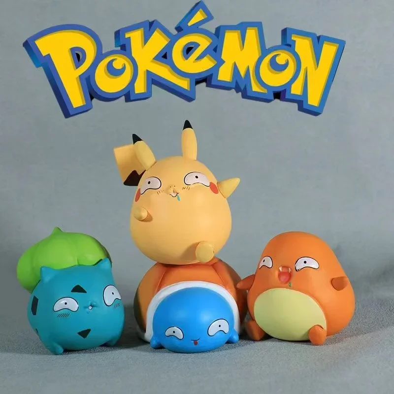 Pokemon Fool Stupid Smilingly Pikachu Bulbasaur Charmander Squirtle Cute Figure Collection Model Toys