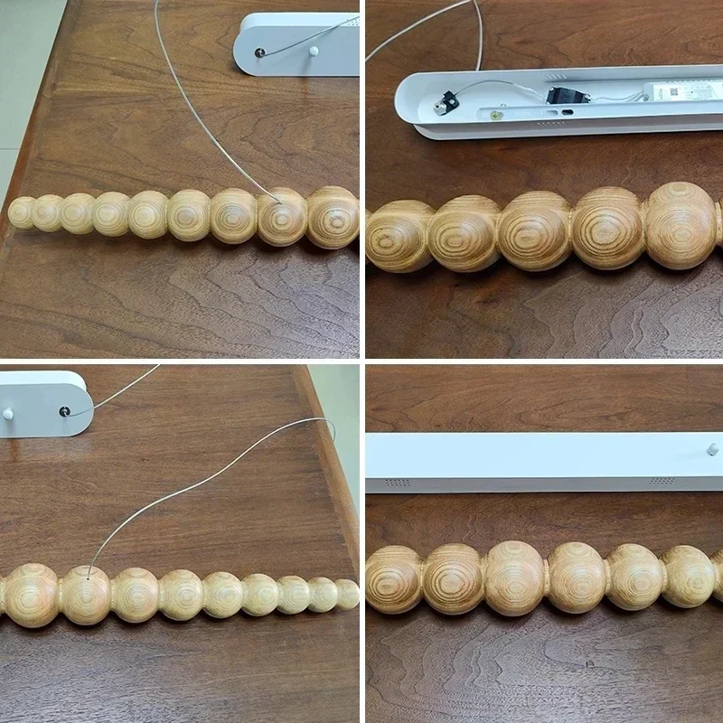 الحديثة الفاخرة طويلة الخطي الخشب الصلب قلادة ضوء لغرفة المعيشة شنقا ديكور السقف الإضاءة الإنارة