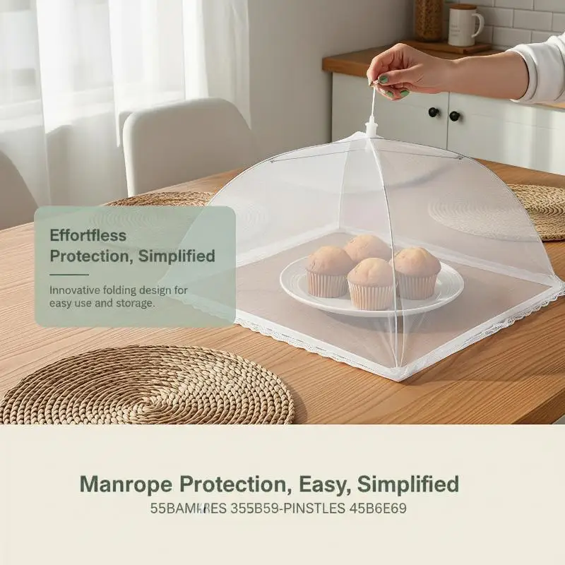 Collapsible Mesh Food Cover With Dense Net Reinforced Frame Keeps Flies Insects Away For Home Kitchen Dining And Outdoor Picnics