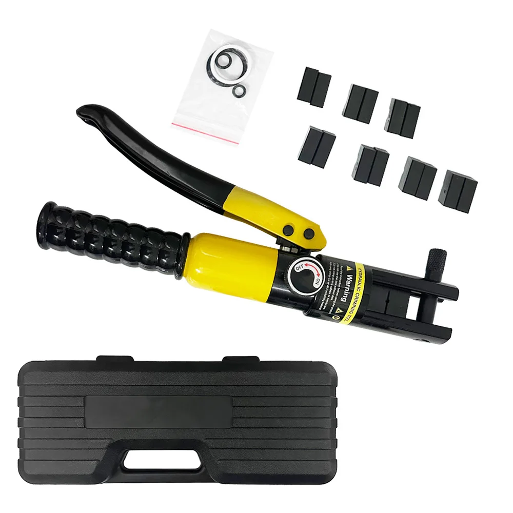 Pinza per crimpare cavi idraulici azionata manualmente Pinza per terminali per capocorda per cavi batteria con 8 paia di matrici, strumento di crimpatura 4-70mm2