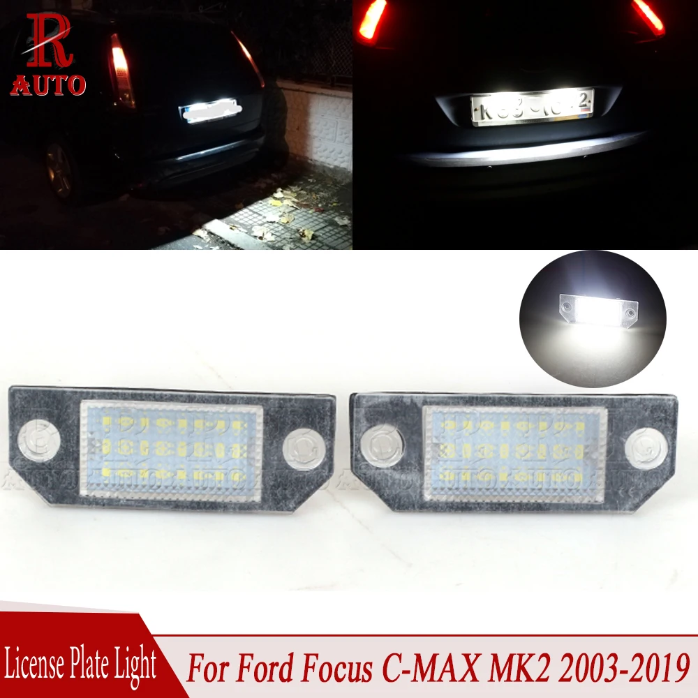 R-Auto 2 Pcs Car LED License Number Plate Lights Lamp Super Bright For Ford Focus MK2 2003 2004 2005 2006 2007 2008-2019 4502331