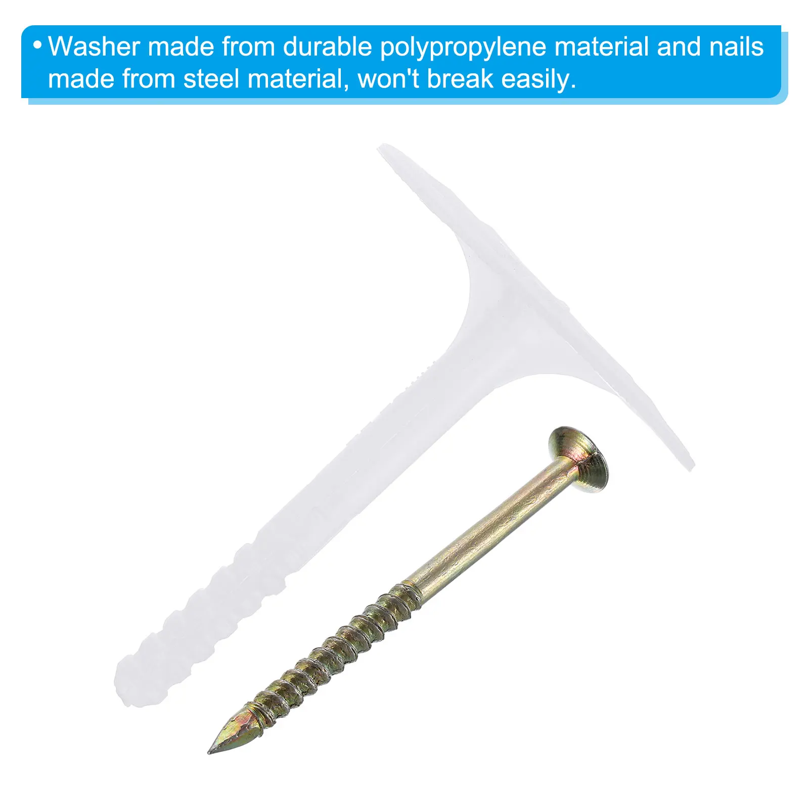 50 ชิ้น 82 มิลลิเมตร Perforated ฉนวนกันความร้อน Pins, ฉนวนเล็บปลั๊กผนังพลาสติกขยาย Bolt สําหรับยึดโฟมบอร์ดก่ออิฐ Wal