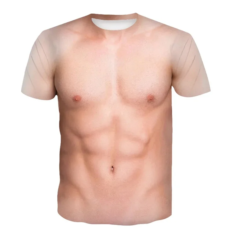 Herren Neuheit Fake-Muskel-T-Shirt für Scherze, Party, Cosplay-Kostüm – Detail 9