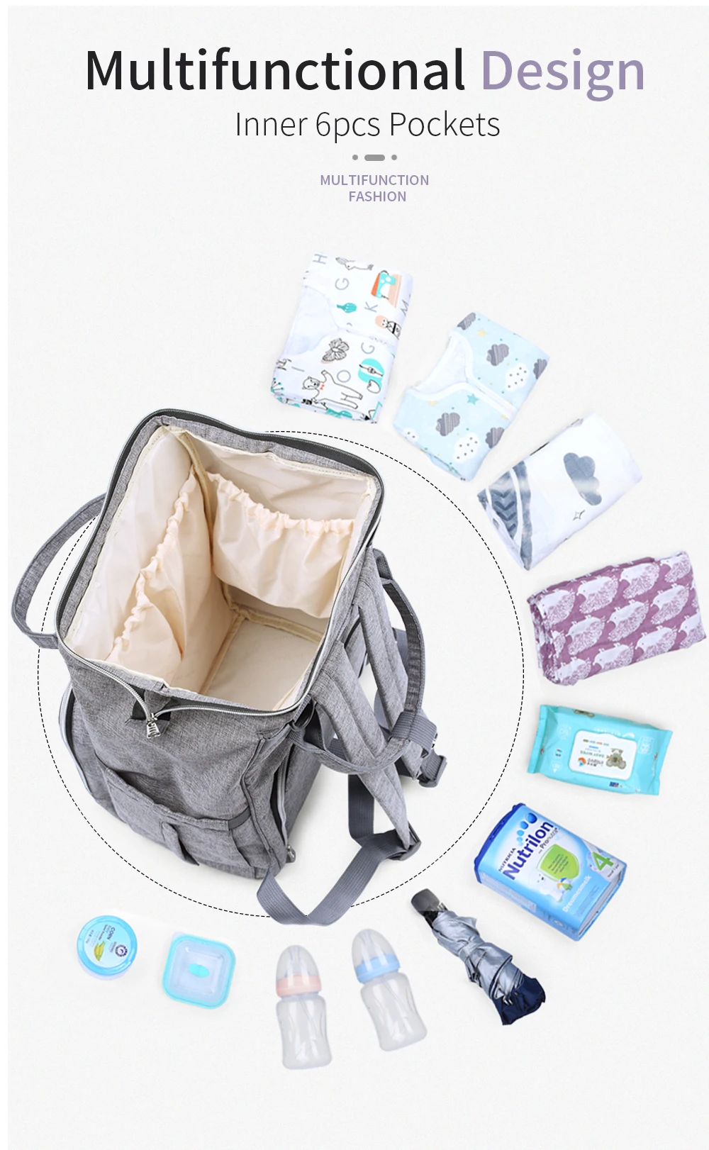 INSULAR Infant Nappy Backpack Mummy Shoulders Package Toddler Diaper Bags Baby Multi-functional Travel Packet Waterproof Outdoor