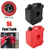 Tanque de combustible de repuesto Universal para motocicleta, 5L, Jerrycan para coche, Caniste, gasolina, aceite, contenedor de Gas, juego de bloqueo, accesorios