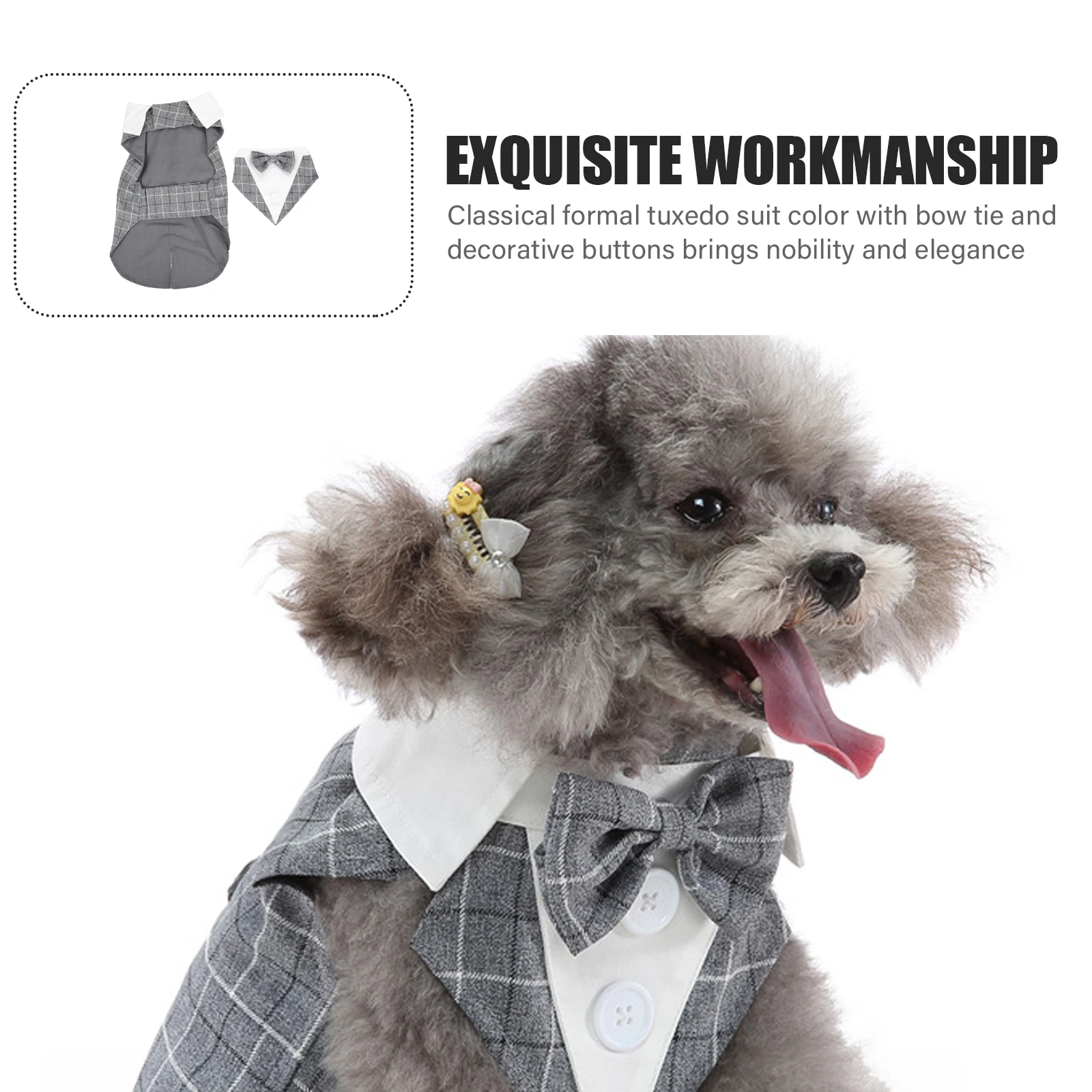 

Puppy Tuxedo Suit Gentleman Attire Premium Material Skin-Friendly Comfortable Belly Part Eye-Catching Charm Dog Clothes