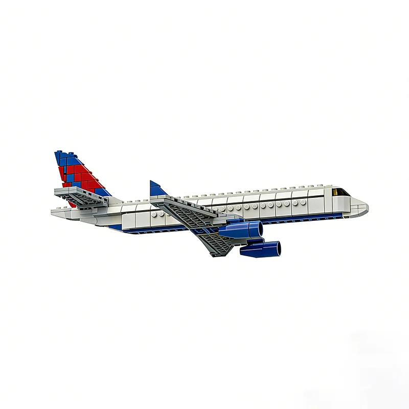 221pcs MOC Embraer Delta Connection Livery Creator Model Building Blocks Construction Idea Brick Festival Gifts Toys Education
