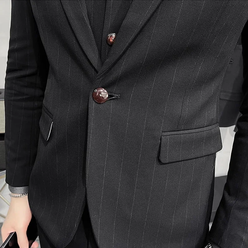 S-7XL Blazer Vest Pants High-end Brand Plaid Retro Business Suit Groom Wedding Party Slim Suit Fashion British Style Performance