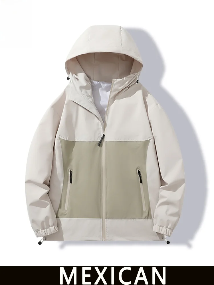 

Свободный крой, весна-осень, повседневный, для пар, куртка, для активного отдыха, с капюшоном, модный, дышащий, для альпинизма