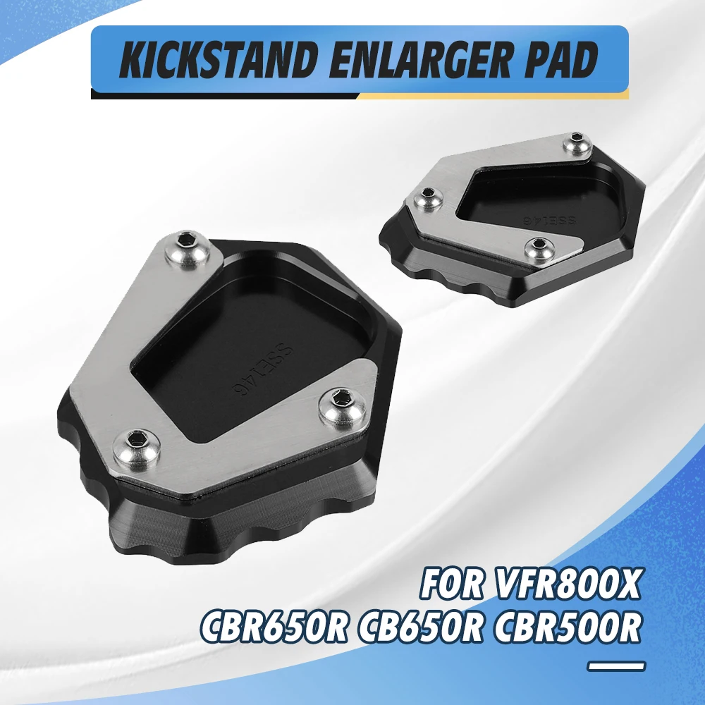 

Motorcycle Side Stand Foot Enlarger Plate Kickstand Support Pad Shell Cover For Honda VFR800X Crossrunner CBR650R CB650R CBR500R