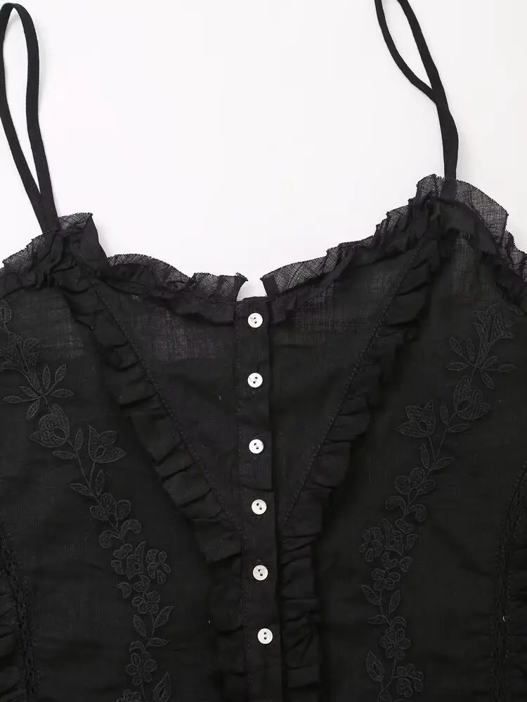 

JNLEAOG женский модный хлопко-марлевый топ с вышивкой, универсальный Sle V-Ne, цветной цвет, застежка на одной пуговице