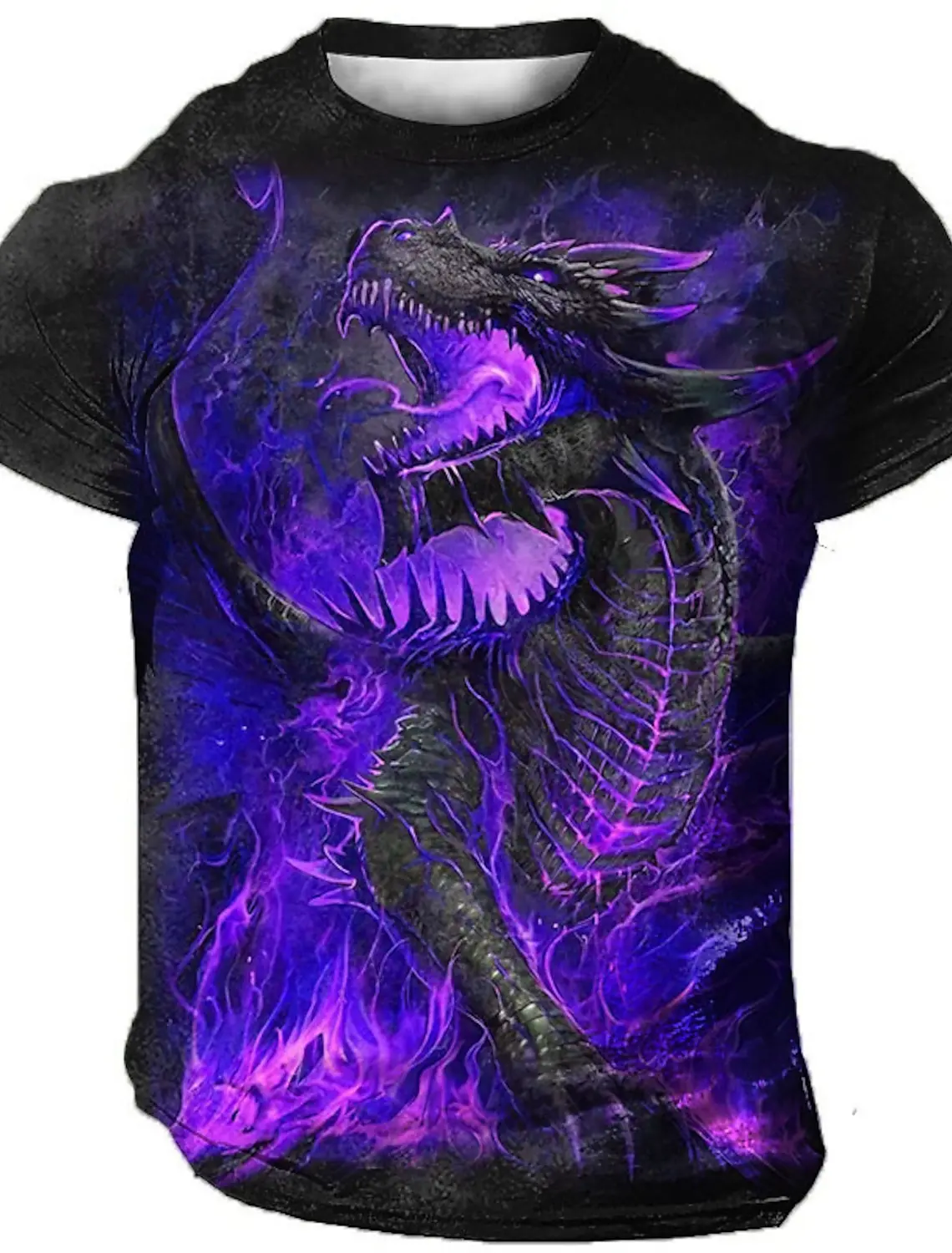 Summer Men\'s Vintage T Shirt 3d Print Oversized Retro Dragon Graphics Street Short Sleeve Men Clothing Fashion T-shirts Tee Tops