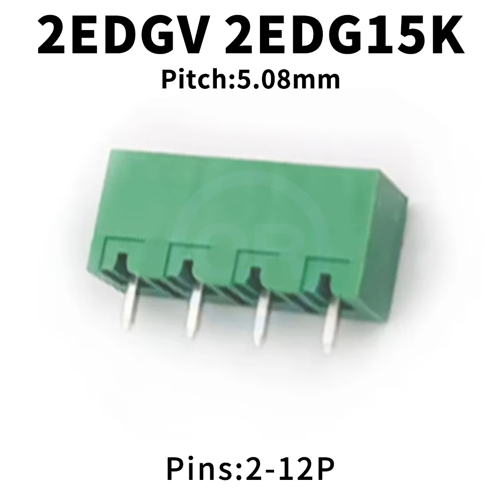 (10 Pcs) 2EDGV - 5.08mm Plug-in PCB terminal block 2EDG15K MC1.5 Individual straight pin header ST connector 2~12P KF15EDGV 5.08