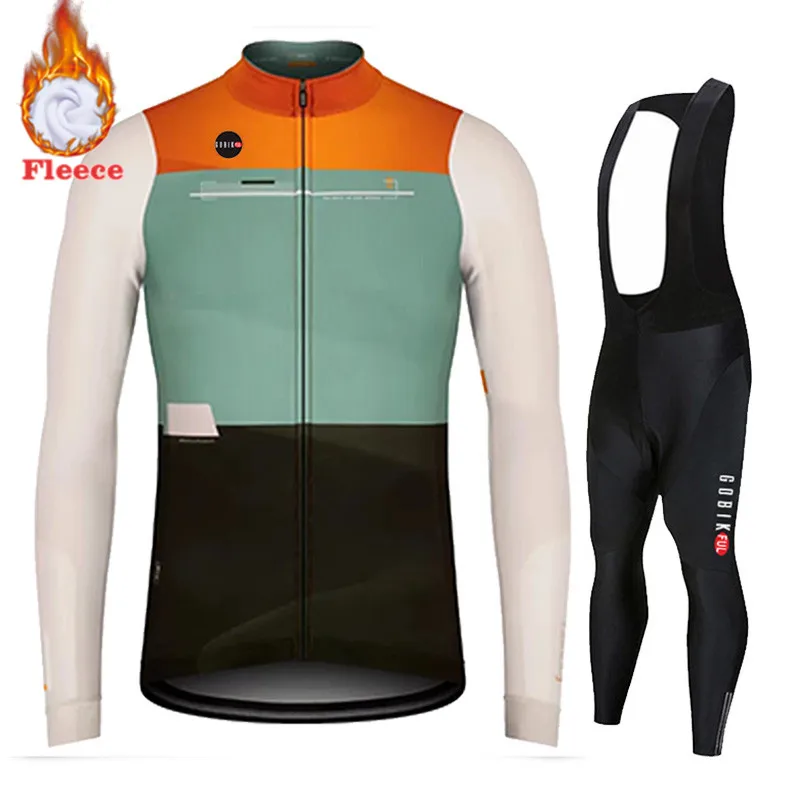 2023 Winter, Team Cycling Clothing Set, Long Sleeve Jersey, Thermal Bicycle Jacket, Trouser Suit, Bib, MTB Jersey， Mountain Bike