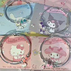 Sanrio Hello Kitty Bangle Bracelet Kuromi Cinnamoroll Melody Pendant Cute Bracelet