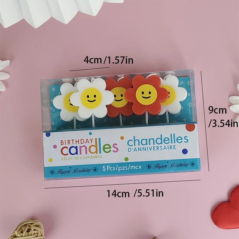 Cartoon Tier Geburtstag Kerze Beliebte Blume Party Hut Kleiner Bär Donut Lächelndes Gesicht Kuchen Kerze Dekoration – Detail 12