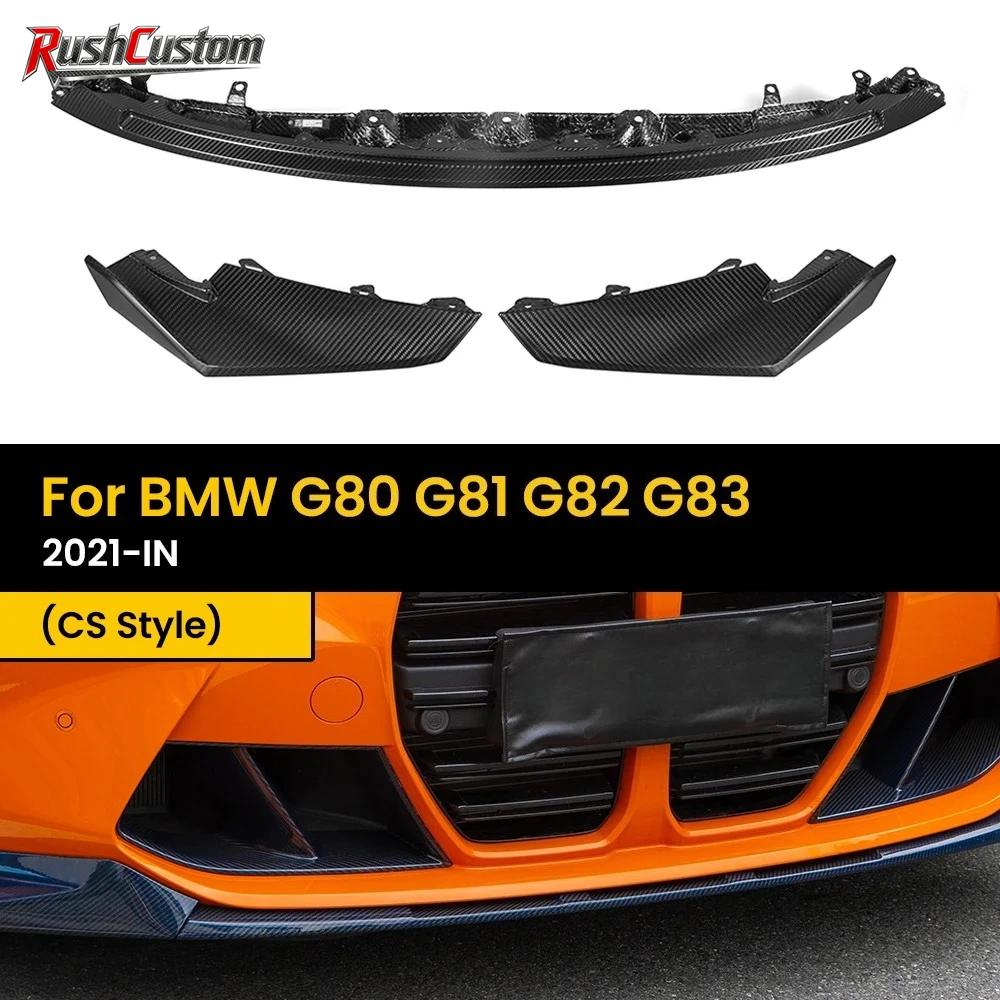 

Real Dry Carbon Fiber Front Diffuser Bumper Lip for BMW G80 G81 G82 G83 2021-IN CS Style 3Pcs/Set