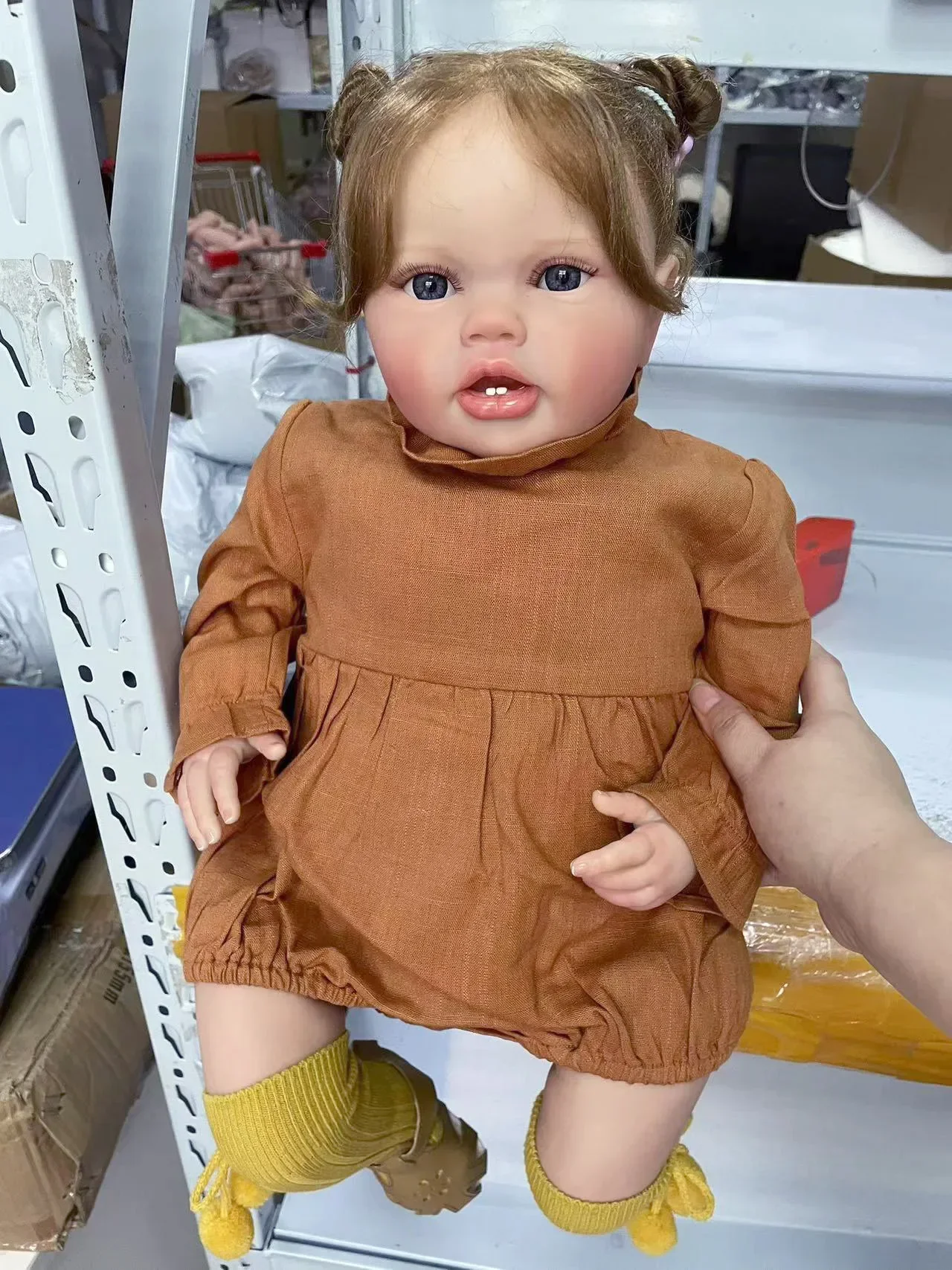 

24Inch Reborn Toddler Baby Girl Doll Lottie Soft Touch 3D Skin Art Doll with Hand Root Hair Boneca Reborn Bebe Visible Veins