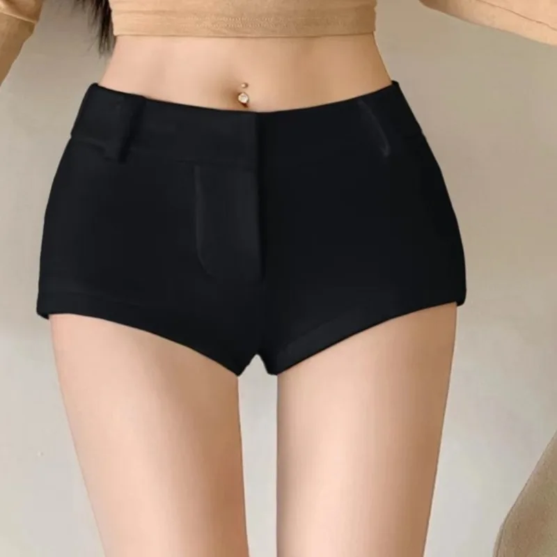 Sexy Tight Fit Elastic Design Low Waist Leg Lengthening Short Pants Women's Fashionable Bottoms for Autumn Wear
