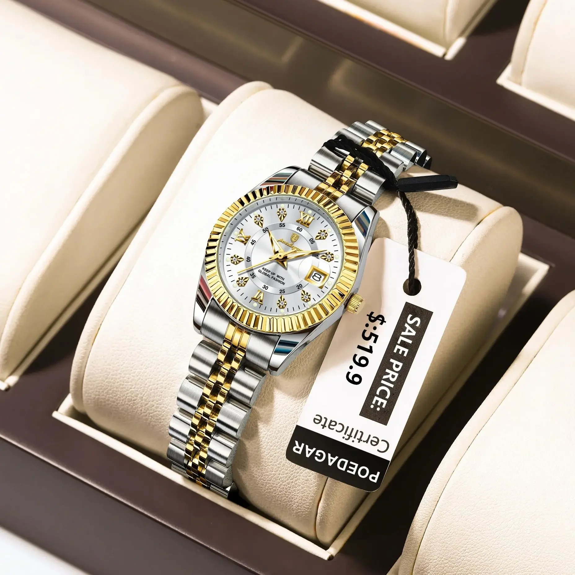 

POEDAGAR Luxury Elegant Watch for Women Waterproof Luminous Date Ladies Watch Stainless Steel Quartz Women's Watches Girl Reloj