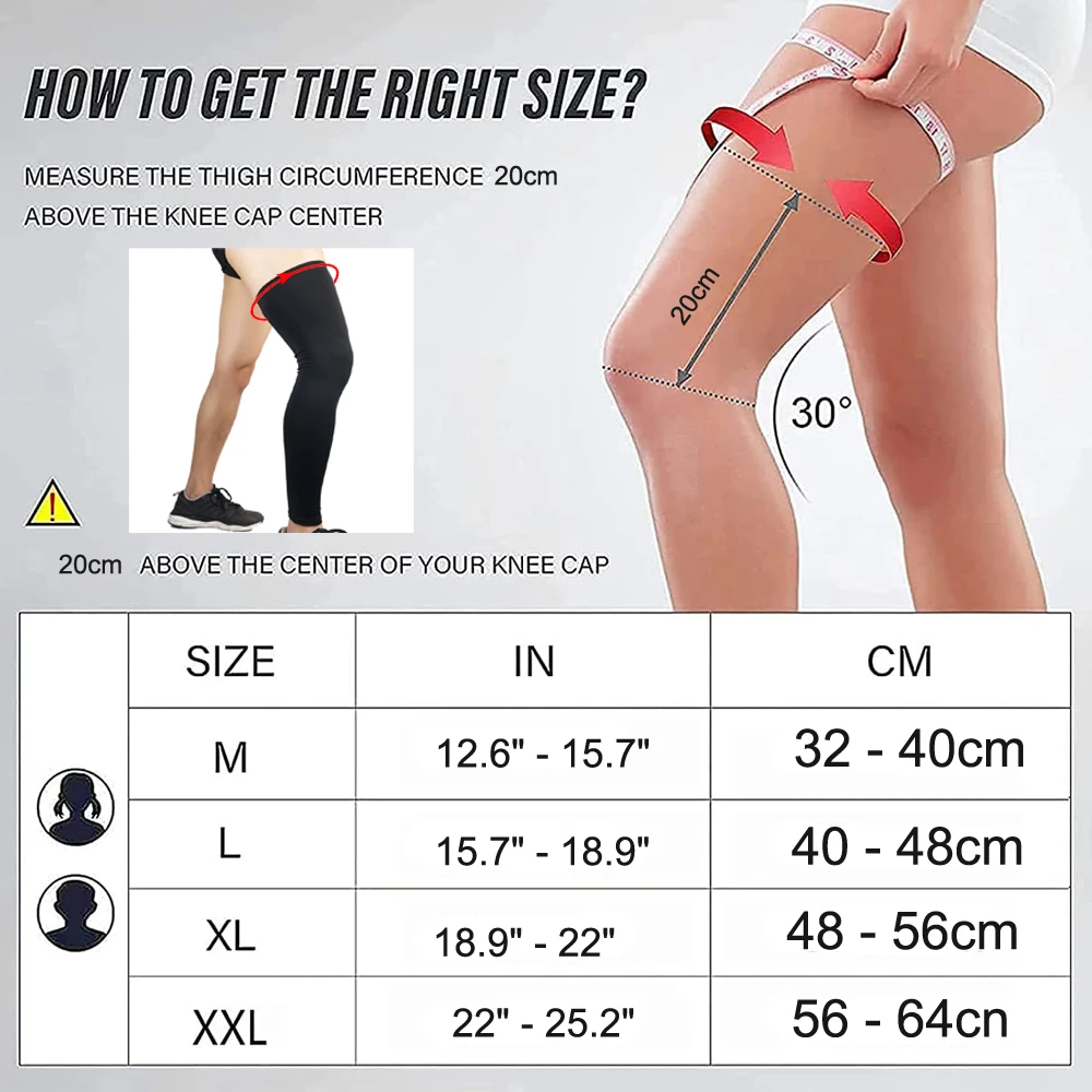 1 Paar Kompressions-Beinmanschetten für Männer und Frauen – Knie- und Wadenstütze zur Linderung von Laufen, Basketball und Arthritis – Detail 2