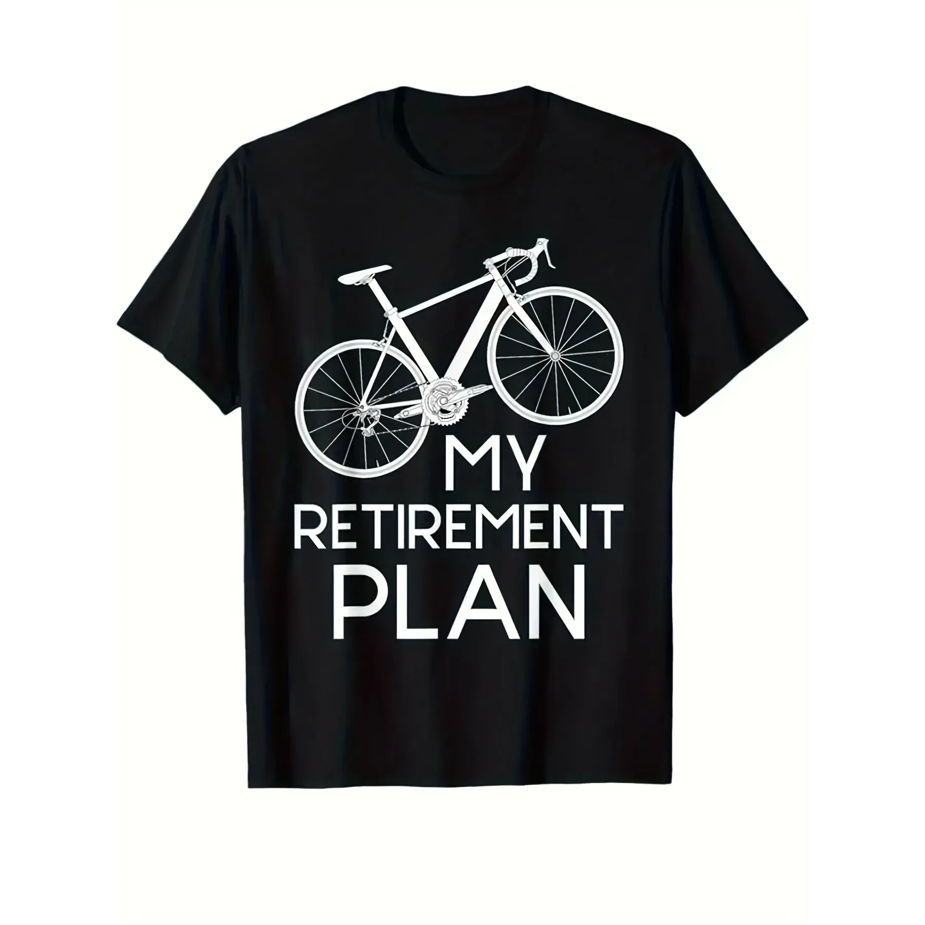My Retirement Plan Bicycle Graphic Cotton Casual Crew Neck T-Shirt for Cyclists