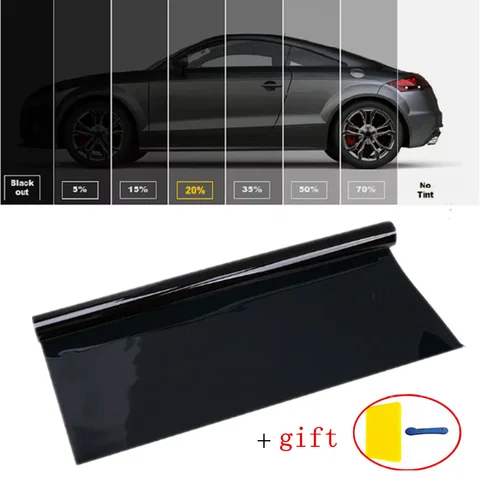 Nano Carbon Uncut Roll Window Tint Film 5% 15% 25% 35% VLT Car Home Office Glass Black Film Solar UV Windshield Sun Shade Roll