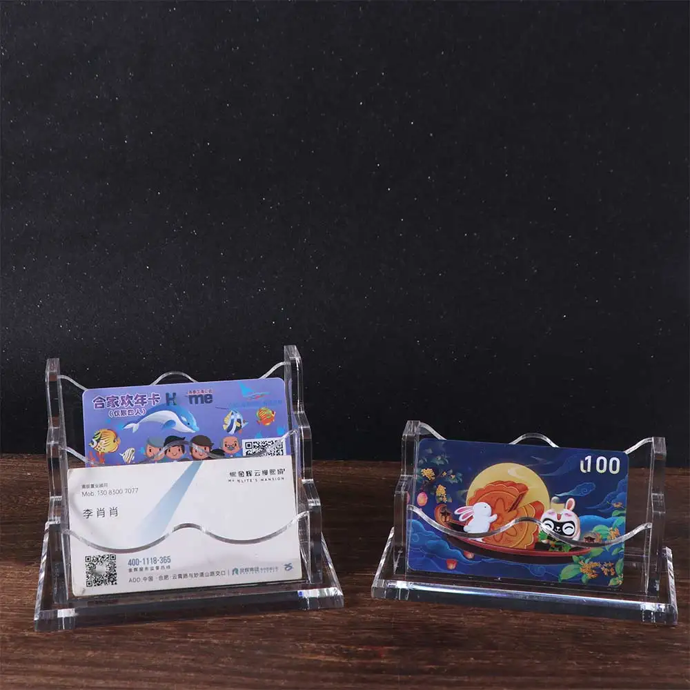 Porte-cartes de visite en acrylique Transparent, présentoir de cartes de visite épais, organisateur élégant de grande capacité, support de rangement