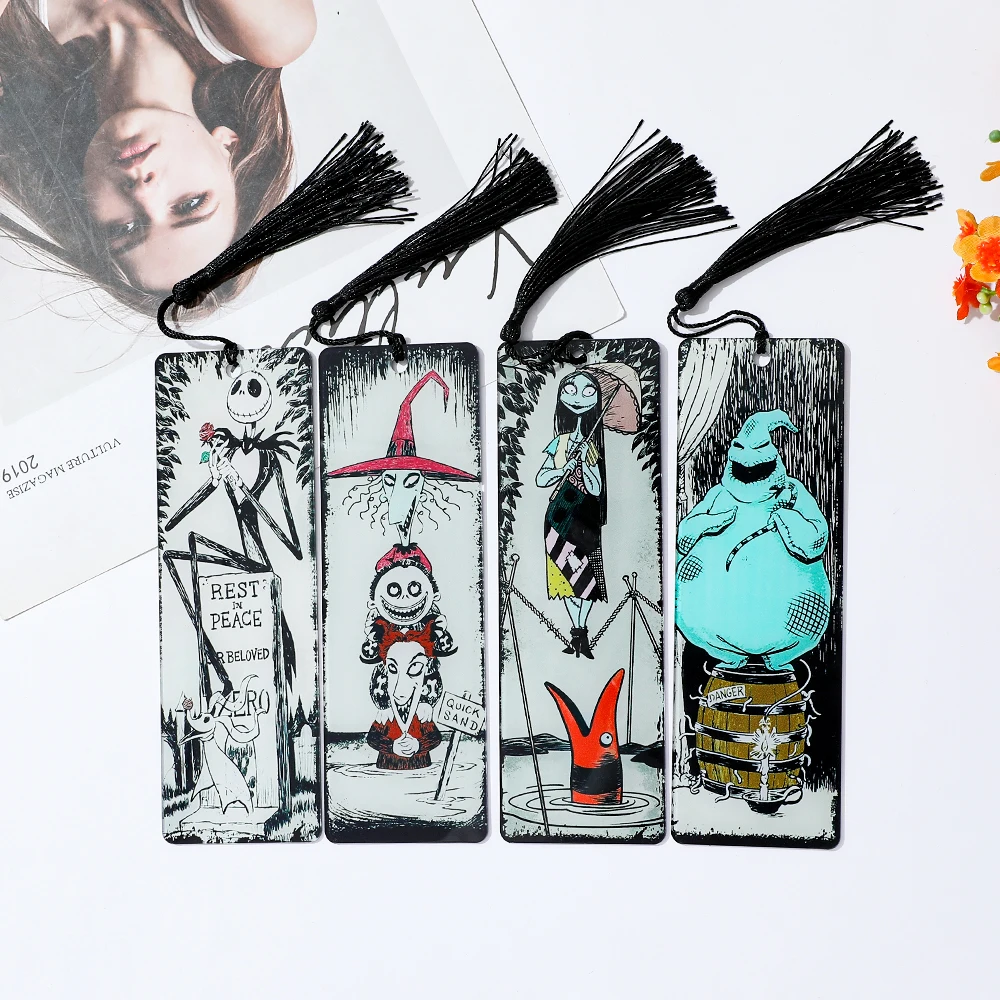 

Christmas Fright Night Acrylic Bookmark with Tassel Horror Movie Lovers Book Fans Reading Gift Party Gift
