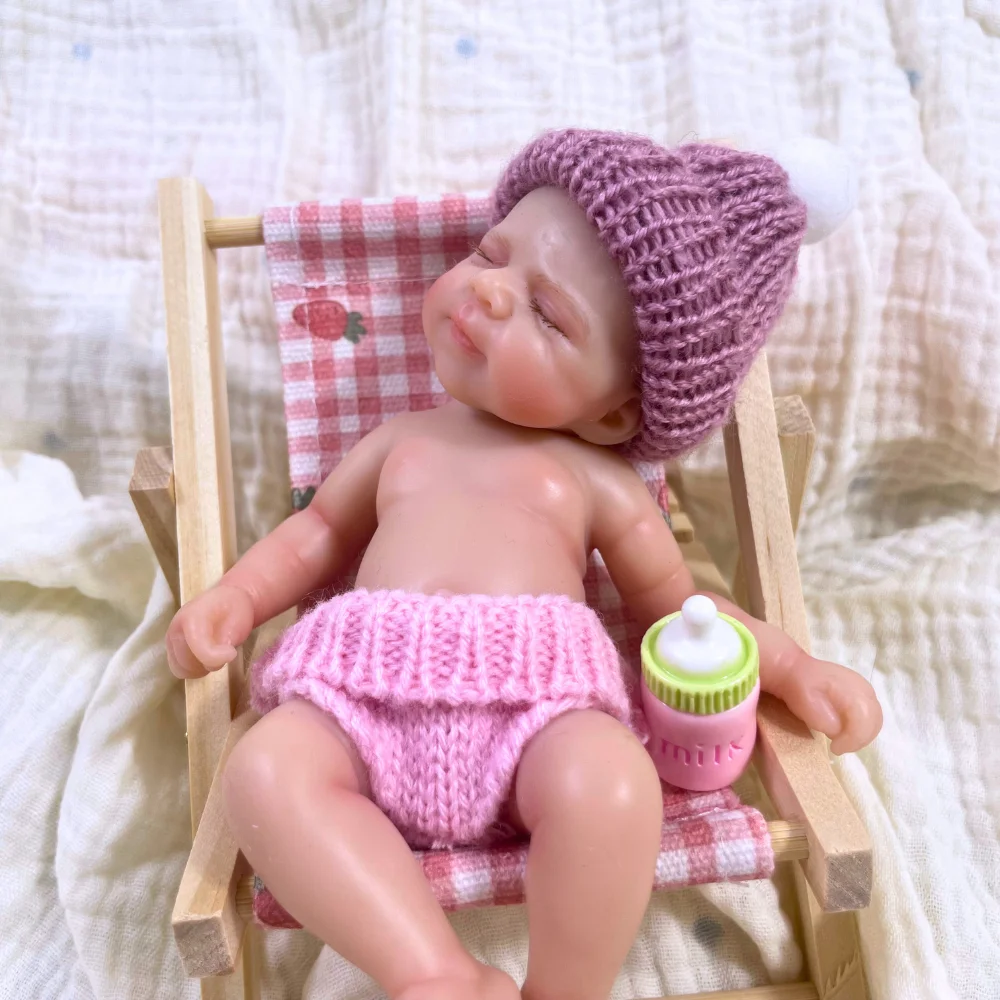 Mini 15CM Reborn Pascale Silicone Baby Doll Girl Washable Body 6 Inch Soft Solid Silicone Doll Birthday Christmas Gift Toy