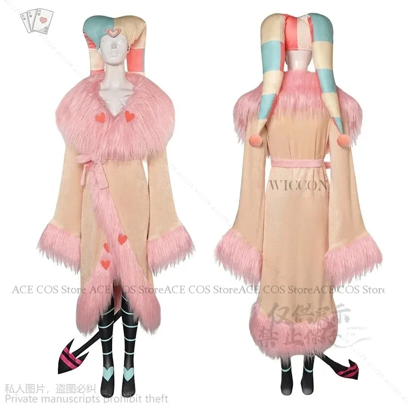 NewFizzarolli 판타지아 모자 의상 만화 Helluva 코스프레 보스 변장 의상 여성 성인 소녀 할로윈 롤 플레잉 Lolita2025