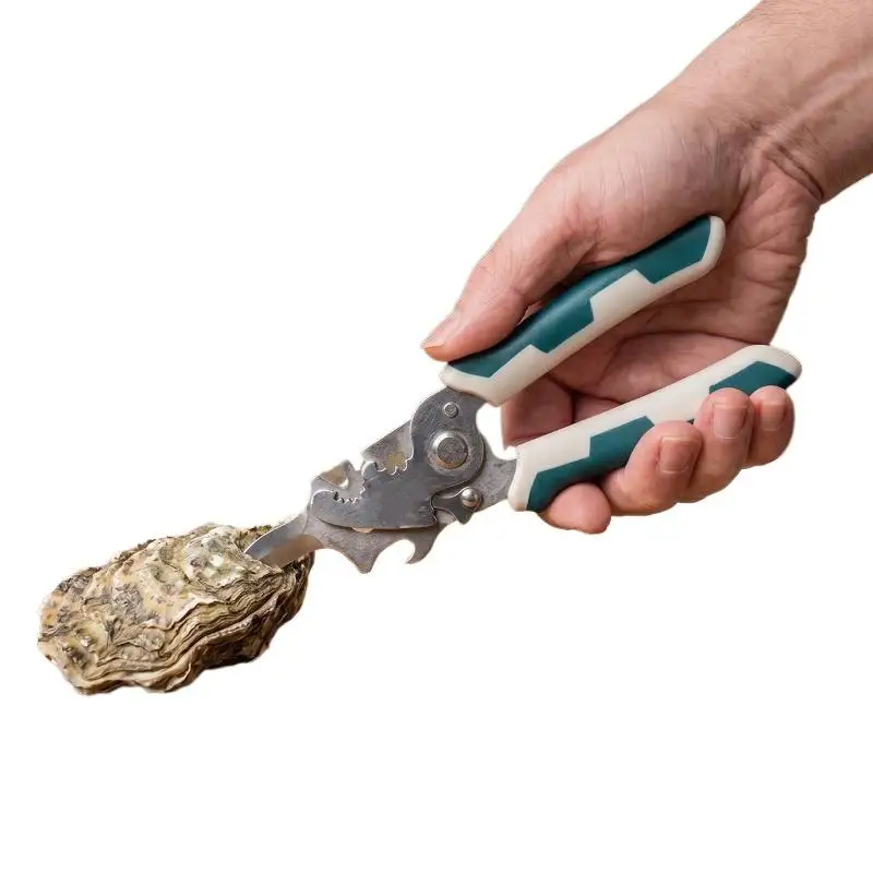 Stainless Steel Oyster Shucker Sharp Blade Non Slip Handle Rust Proof Seafood Opener Tool for Home Kitchen Seafood Party